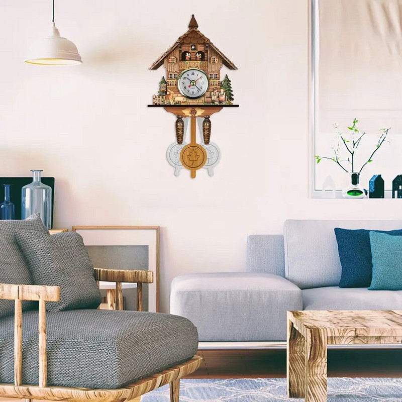 Retro stil Kreativni sat s kukavicom Drvena kuća Zidna budilica Ptica Dnevni boravak Spavaća soba Kućni dekor Blagovaonica Dekoracija