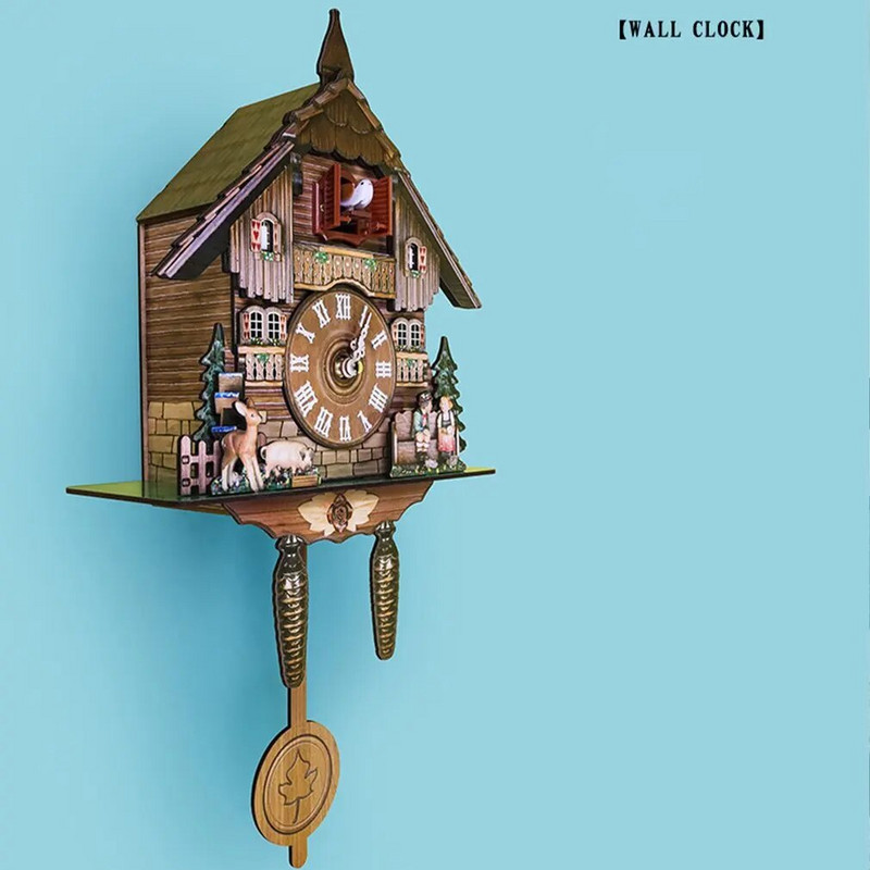 Retro stil Kreativni sat s kukavicom Drvena kuća Zidna budilica Ptica Dnevni boravak Spavaća soba Kućni dekor Blagovaonica Dekoracija