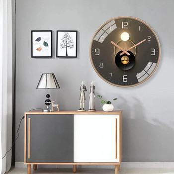 A277 Πολυτελές μοντέρνο ανοιχτό ρολόι τοίχου, Μόδα διακόσμηση σαλονιού σπιτιού, απλή δημιουργική ατμόσφαιρα τέχνης, υγρό κόκκινο