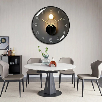 A277 Луксозен модерен светъл стенен часовник, модна декорация за домашна всекидневна, проста атмосфера на творческо изкуство, течночервено