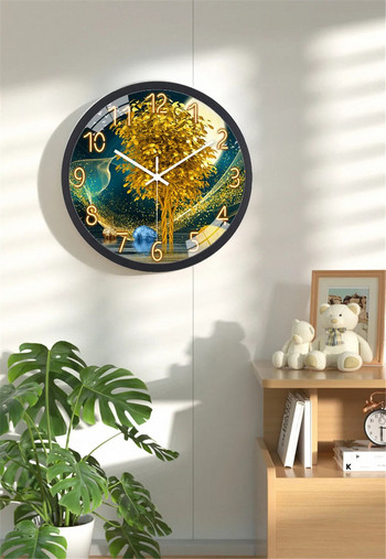Кварцов стенен часовник с обикновена точност, нюанс на светлината, геометричен дизайн, безшумно движение, декорация на стаята, стая с висулка