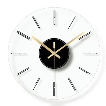 Скандинавски стъклен стенен часовник Безшумни модерни прозрачни часовници Стенни часовници Домашен декор Спалня Miroir Кухня Декорация на всекидневна