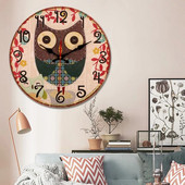 Loominguline Euroopa vaikne seinakell 40 cm 3D Retro Rustic DIY dekoratiivne luksuslik seinakell kodubaari kohviku kaunistamiseks