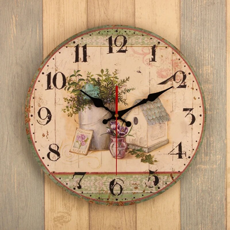 Loominguline Euroopa vaikne seinakell 40 cm 3D Retro Rustic DIY dekoratiivne luksuslik seinakell kodubaari kohviku kaunistamiseks