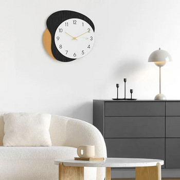 Μοντέρνο σαλόνι Ξύλινο ρολόι τοίχου μόδα ρολόι κρεβατοκάμαρας προσωπικότητα επιτοίχια κρεμαστό τραπέζι σπίτι δημιουργικό ατμοσφαιρικό ρολόι χαλαζία