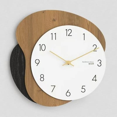 Šiuolaikinė svetainė Medinis sieninis laikrodis madingas miegamojo laikrodis asmenybės pakabinamas stalas namams kūrybingas atmosferinis kvarco laikrodis