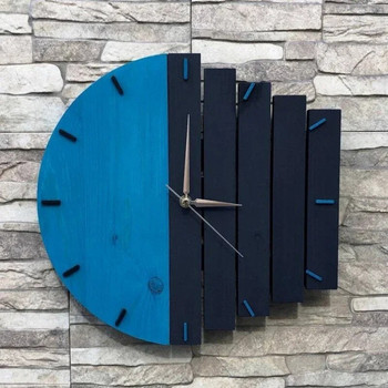 Стенен часовник в абстрактен индустриален стил Дървени аналогови часовници Орнамент Занаяти за дома Спалня Офис Декорация на всекидневна