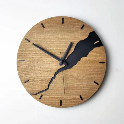 Creative Crack Ceas de Perete Silențios Din Lemn Simplu Decorare Casă Modernă Ceas de Perete Modern Perete de fundal
