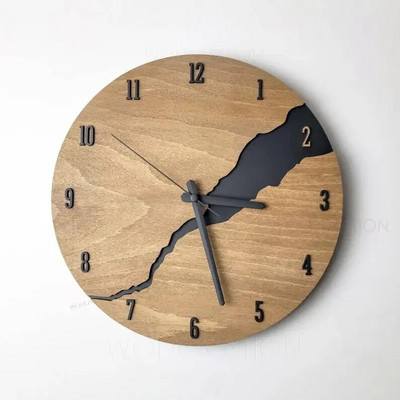 Creative Crack Ceas de Perete Silențios Din Lemn Simplu Decorare Casă Modernă Ceas de Perete Modern Perete de fundal