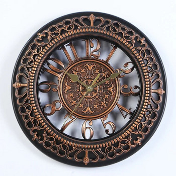 12-инчов европейски креативен кръгъл часовник Ретро стенен часовник Модерен дизайнерски часовник Кухня Спалня Офис Безшумен декоративен кварцов часовник