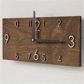 Ceas de perete din lemn, dreptunghiular, 3D, ceasuri mari suspendate, retro, creative, acasă, sufragerie, birou, ceas de perete, ceas cu quartz