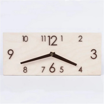 Ξύλινο ρολόι τοίχου Ορθογώνια τρισδιάστατα μεγάλα κρεμαστά ρολόγια Retro Creative Σπίτι Διακόσμηση γραφείου σαλονιού Ρολόι τοίχου Ρολόι χαλαζία