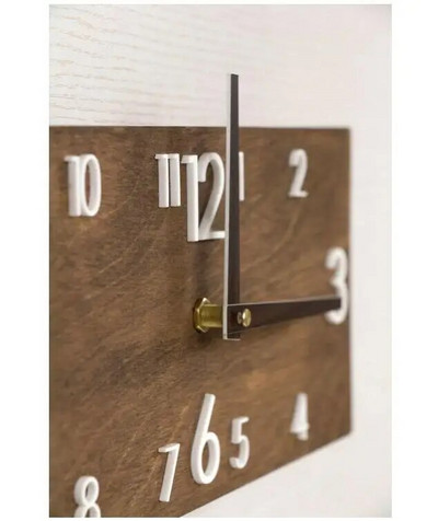 Ceas de perete din lemn, dreptunghiular, 3D, ceasuri mari suspendate, retro, creative, acasă, sufragerie, birou, ceas de perete, ceas cu quartz