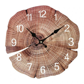12-инчов симулационен годишен пръстен Дървен стенен часовник Стар дървен зърно Безшумен часовник Часовник Креативен дом Всекидневна Декорация на офис