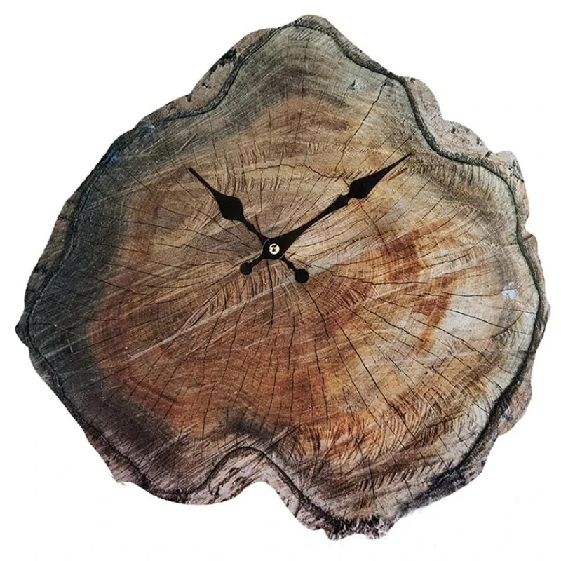 12 colių modeliavimo metinis žiedas medinis sieninis laikrodis Senas medienos grūdų tylus laikrodis Laikrodis Kūrybinis namų svetainės biuro dekoravimas