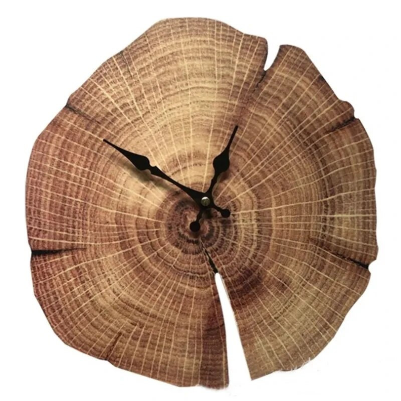 12 colių modeliavimo metinis žiedas medinis sieninis laikrodis Senas medienos grūdų tylus laikrodis Laikrodis Kūrybinis namų svetainės biuro dekoravimas