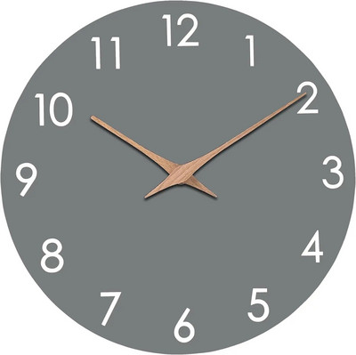 Kružni zidni sat od 10 inča s drvenim zrnom Tihi dnevni boravak Spavaća soba Retro zidni sat Minimalistički kreativni sat za uređenje doma