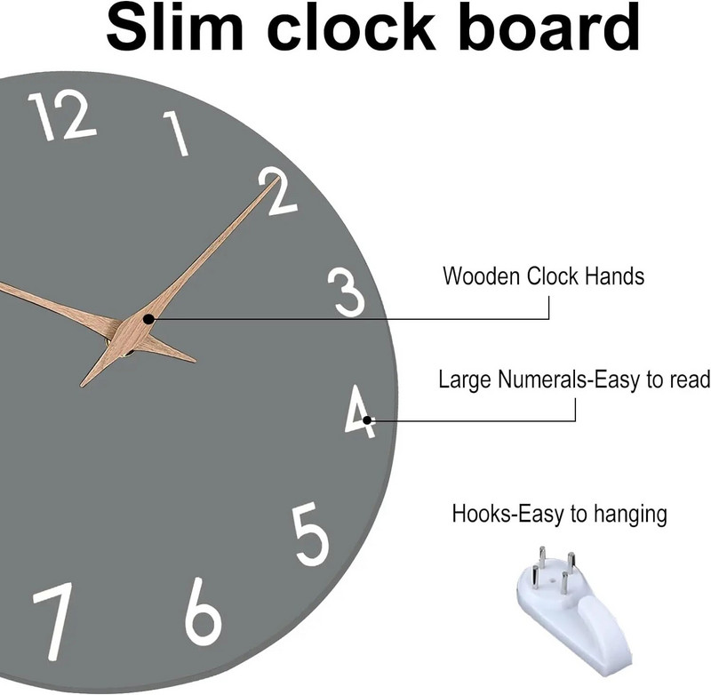 Kružni zidni sat od 10 inča s drvenim zrnom Tihi dnevni boravak Spavaća soba Retro zidni sat Minimalistički kreativni sat za uređenje doma