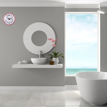 Ρολόγια τοίχου μπάνιου Αδιάβροχα ρολόγια βεντούζας κατά της ομίχλης Ηλεκτρονικό ρολόι τοίχου για κουζίνες Σαλόνι Λευκό