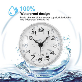 Стенни часовници за баня Водоустойчиви часовници с вендузи против замъгляване Електронен стенен часовник за кухни Всекидневна Бял