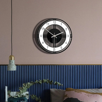Ακρυλικό ρολόι σπιτιού Ρολόι τοίχου σε στυλ Σαλονιού Αθόρυβο Διαφανές Ευανάγνωστα Αριθμοί Κρεμαστό στολίδι Reloj De Pared