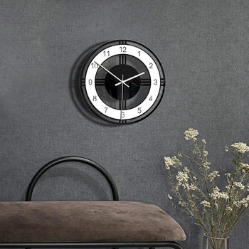 Акрилен часовник Стенен часовник в стила на домашната всекидневна Безшумен прозрачен лесен за четене цифри Висящ орнамент с висулка Reloj De Pared