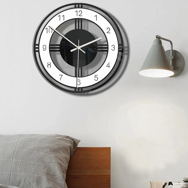 Ceas acrilic Ceas de perete în stil sufragerie pentru acasă, silențios, transparent, ușor de citit, cifre, pandantiv, ornament pentru agățat Reloj De Pared