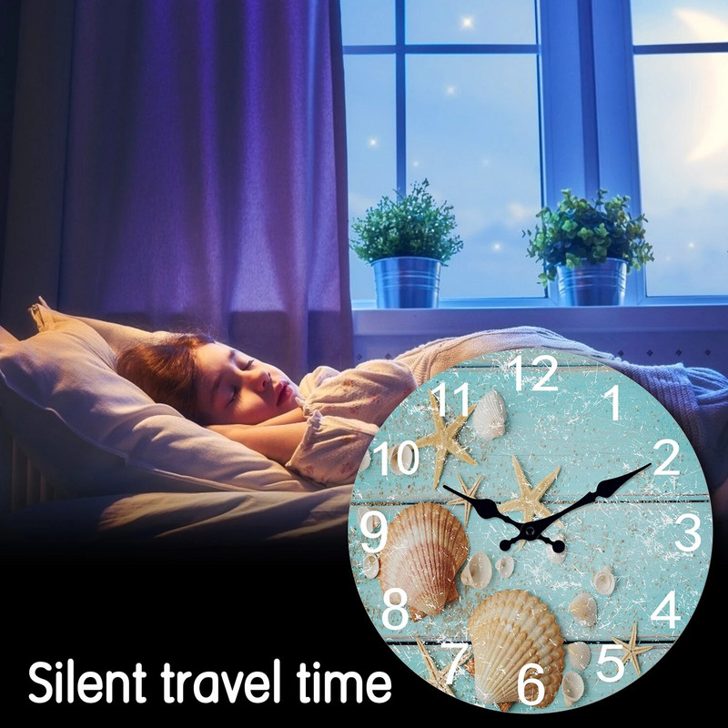 Rand Meri Meritähe karbid Sinised seinakellad, mis ei tiksu tüdrukule poisile Magamistuba Vannituba Köök Elutuba Kontor ümarkell