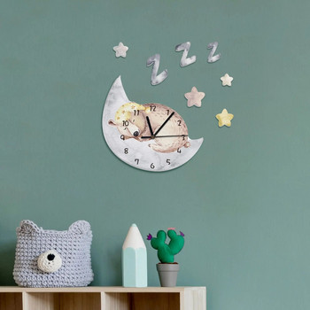 Funlife Fairy Tale Forest Watercolor Children Wall Clock Cross Border New Cartoon Rabbit SWC014