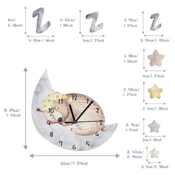 Funlife Fairy Tale Forest Watercolor Children Wall Clock Cross Border New Cartoon Rabbit SWC014