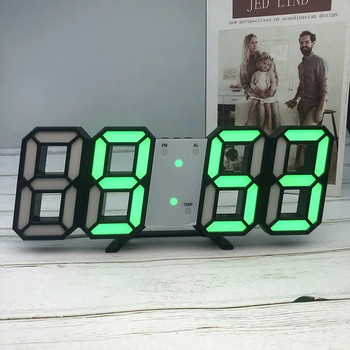 Ποιοτικό 3D ρολόι τοίχου LED Μοντέρνο ψηφιακό επιτραπέζιο ρολόι τοίχου Ρολόι Ξυπνητήρι Επιτραπέζιο Ξυπνητήρι Ρολόι τοίχου νυκτός για σαλόνι σπιτιού