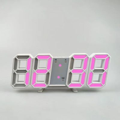 Ceas de perete cu LED-uri 3D de calitate Ceas de perete digital modern Ceas cu alarmă de birou Ceas de perete cu lumină de noapte pentru sufragerie acasă
