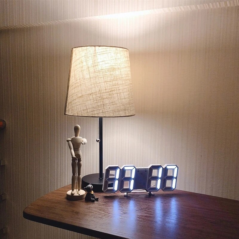 Kokybiškas 3D LED sieninis laikrodis Modernus skaitmeninis sieninis stalinis laikrodis Stalinis žadintuvas Naktinis sieninis laikrodis namų svetainei