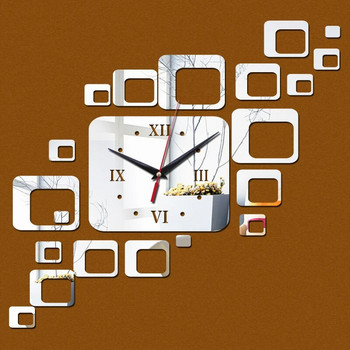 Горещи разпродажби стикери за стена в европейски стил акрилни огледални стенни часовници направи си сам набор от много части кварцови стенни часовници за подаръци стенни часовници