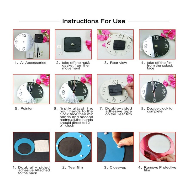 Karštas išpardavimas europos stiliaus sieniniai lipdukai akriliniai veidrodžiai sieniniai laikrodžiai pasidaryk pats kelių dalių rinkinys kvarciniai sieniniai laikrodžiai dovanoms sieniniai laikrodžiai
