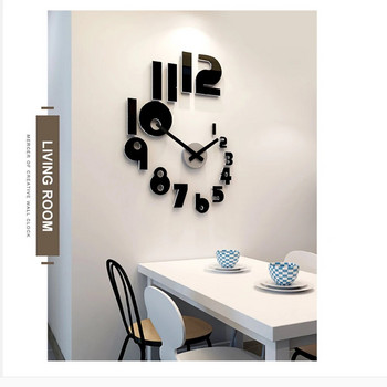 2023 Creative Numbers Направи си сам часовник за стенен часовник Модерен дизайн Стенен часовник за всекидневна Домашен декор Акрилен часовник Огледало Стикери