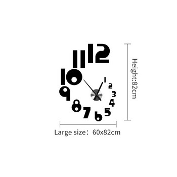 2023 Creative Numbers Направи си сам часовник за стенен часовник Модерен дизайн Стенен часовник за всекидневна Домашен декор Акрилен часовник Огледало Стикери