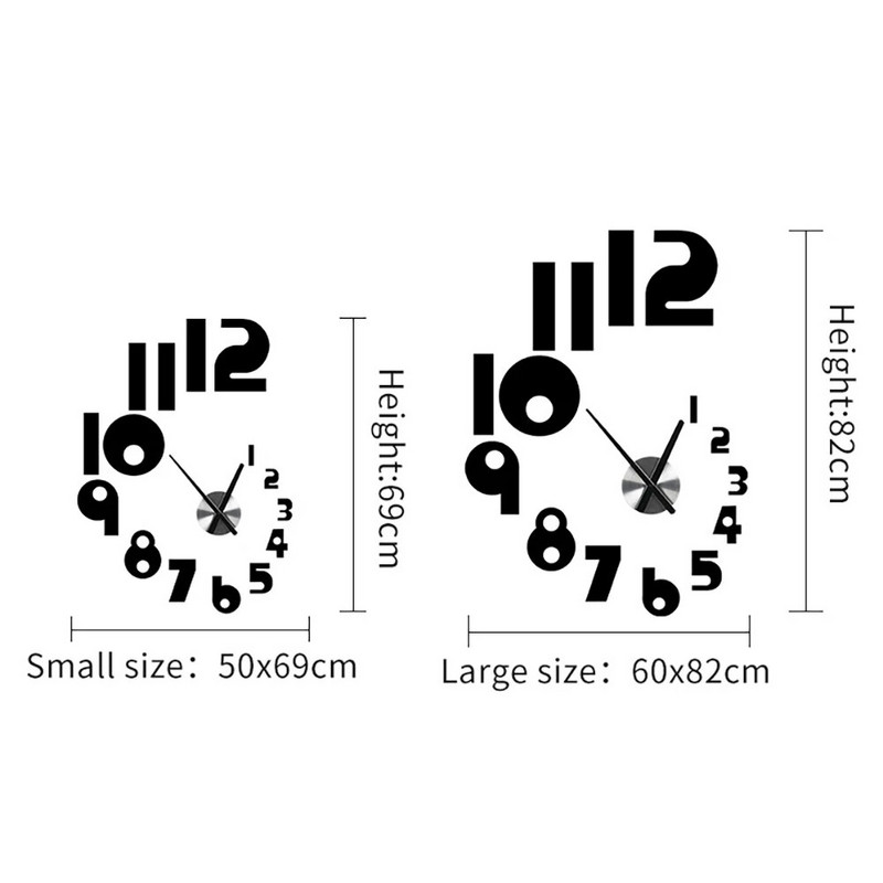 2023 Creative Numbers Ρολόι τοίχου DIY Ρολόι τοίχου Μοντέρνα σχεδίαση Ρολόι τοίχου για Σαλόνι Διακόσμηση σπιτιού Ακρυλικό ρολόι με καθρέφτη αυτοκόλλητα