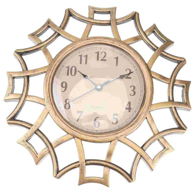 Безшумен часовник Винтидж кръгъл декоративен стенен часовник Слънчев висящ часовник Декорация на стена на селска къща за всекидневна, спалня, часовници