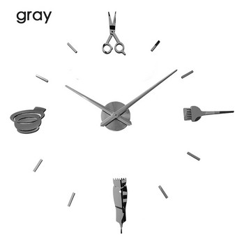 Φωτεινό ρολόι τοίχου 3d Μεγάλα ρολόγια μοντέρνα σχεδίαση Luminova ρολόι αυτοκόλλητο καθρέφτης Κομμωτήριο κομμωτηρίου Κούρεμα κουρέα