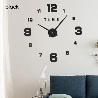 Ceas de perete 3d luminos Ceasuri mari Design modern Ceas Luminova Autocolant Oglinda Coafor Coafor Coafura Frizer
