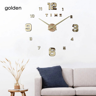 Ceas de perete 3d luminos Ceasuri mari Design modern Ceas Luminova Autocolant Oglinda Coafor Coafor Coafura Frizer