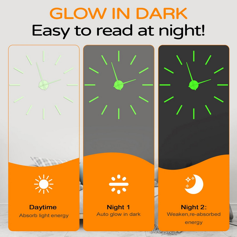 Τρισδιάστατο μεγάλο ακρυλικό ρολόι τοίχου με εφέ καθρέφτη Απλή σχεδίαση Τέχνη τοίχου Διακοσμητικό Quartz Quiet Sweep Μοντέρνο μεγάλο ρολόι Ρολόι τοίχου