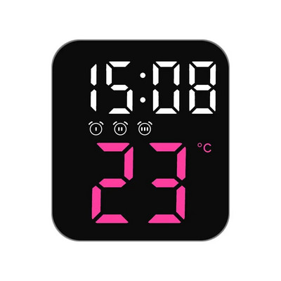Ceas de perete digital cu LED, timp, temperatură, masă, ceas cu alarmă, luminozitate reglabilă, decor pentru birou, ceas electronic