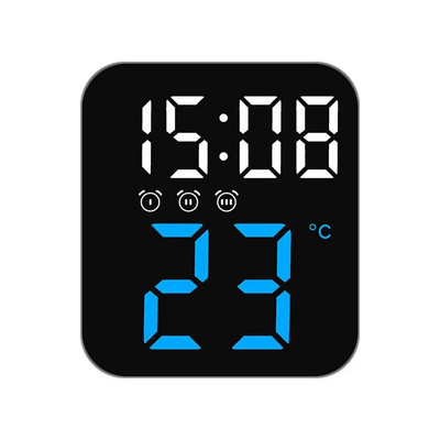 Ceas de perete digital cu LED, timp, temperatură, masă, ceas cu alarmă, luminozitate reglabilă, decor pentru birou, ceas electronic