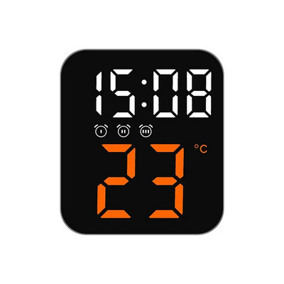 Ceas de perete digital cu LED, timp, temperatură, masă, ceas cu alarmă, luminozitate reglabilă, decor pentru birou, ceas electronic