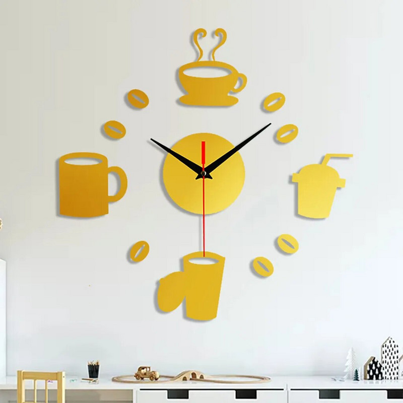 Topid Naljakas raamita DIY vaigistatud seinakell 3D peegelpinnaga kleebiskellad Kodukaunistamise tarvikud Dekoratsioon часы настенные