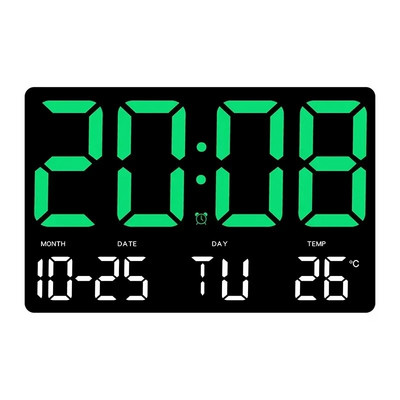 Ecran mare Ceas digital LED Data Ora Afișaj temperatură Ceas de perete suspendat Ceas cu alarmă electronic de pe noptieră