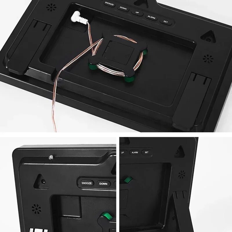 Μεγάλη οθόνη LED Ψηφιακό ρολόι Ημερομηνία Ώρα Θερμοκρασίας Εμφάνιση Κρεμαστό Ρολόι τοίχου Επιτραπέζιο Ηλεκτρονικό Ξυπνητήρι