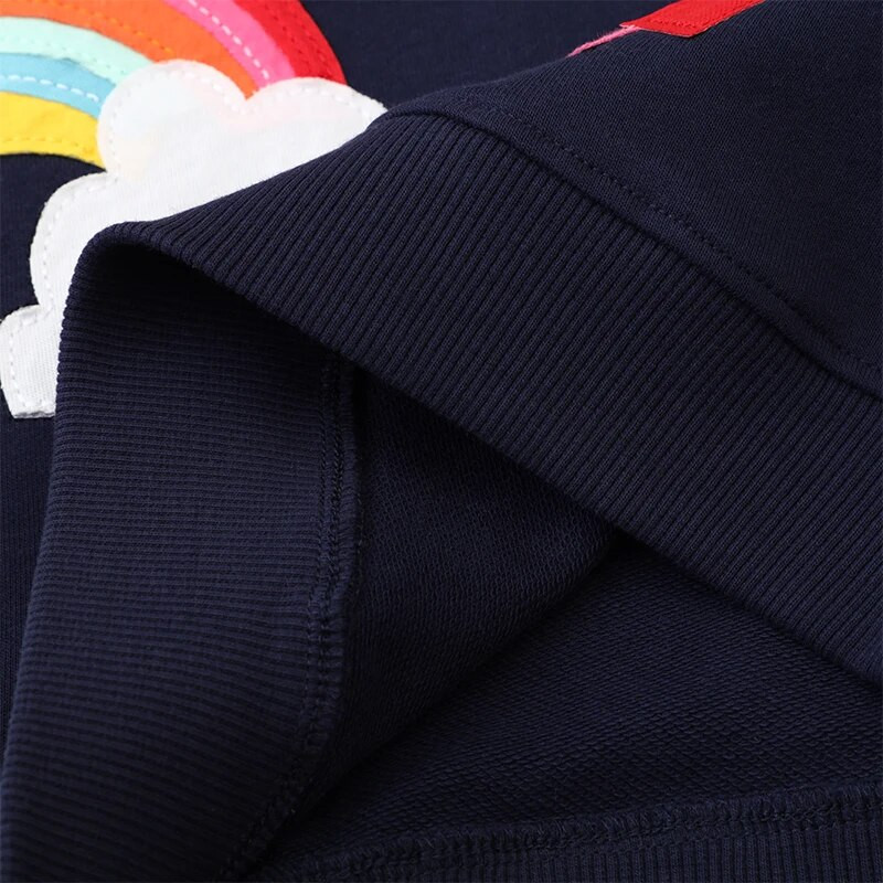 Little Maven 2023 Vaikai Drabužiai Merginos Animacinis filmas Vaivorykštės Debesys Megztiniai Vaikiški Drabužiai Pavasario Rudens Viršutiniai Medvilniniai